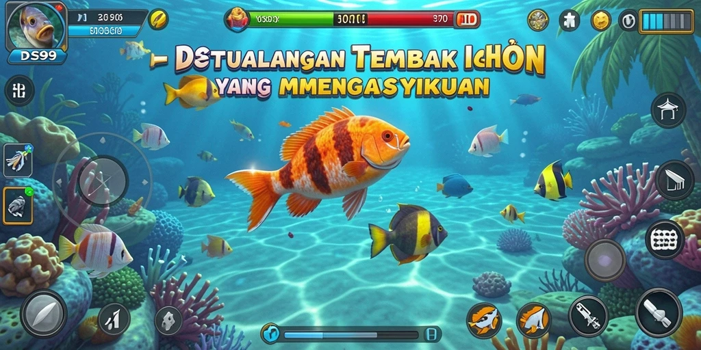 Screenshot gameplay menampilkan aksi seru menangkap ikan.