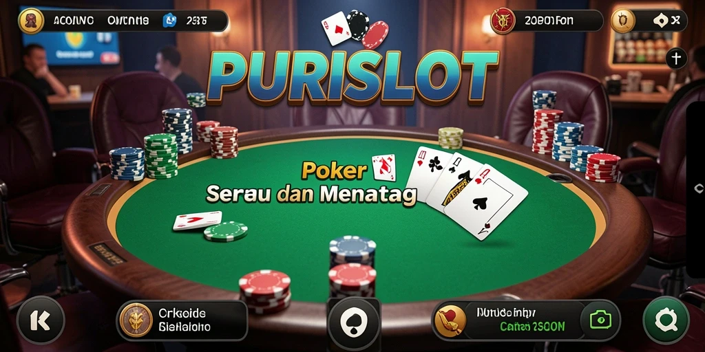 Tampilan gameplay seru dari PURISLOT saat permainan Poker berlangsung.