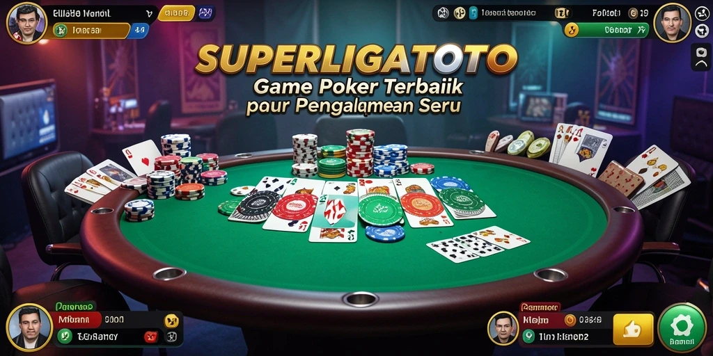 Tampilan menarik dari gameplay poker SUPERLIGATOTO yang mendebarkan.