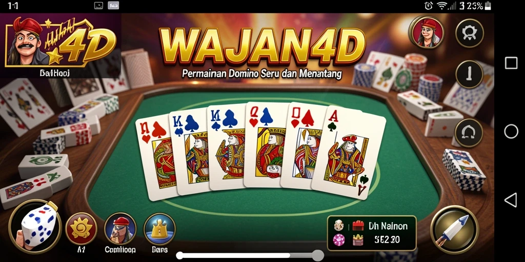 Screenshot gameplay WAJAN4D yang menampilkan serunya permainan Domino.